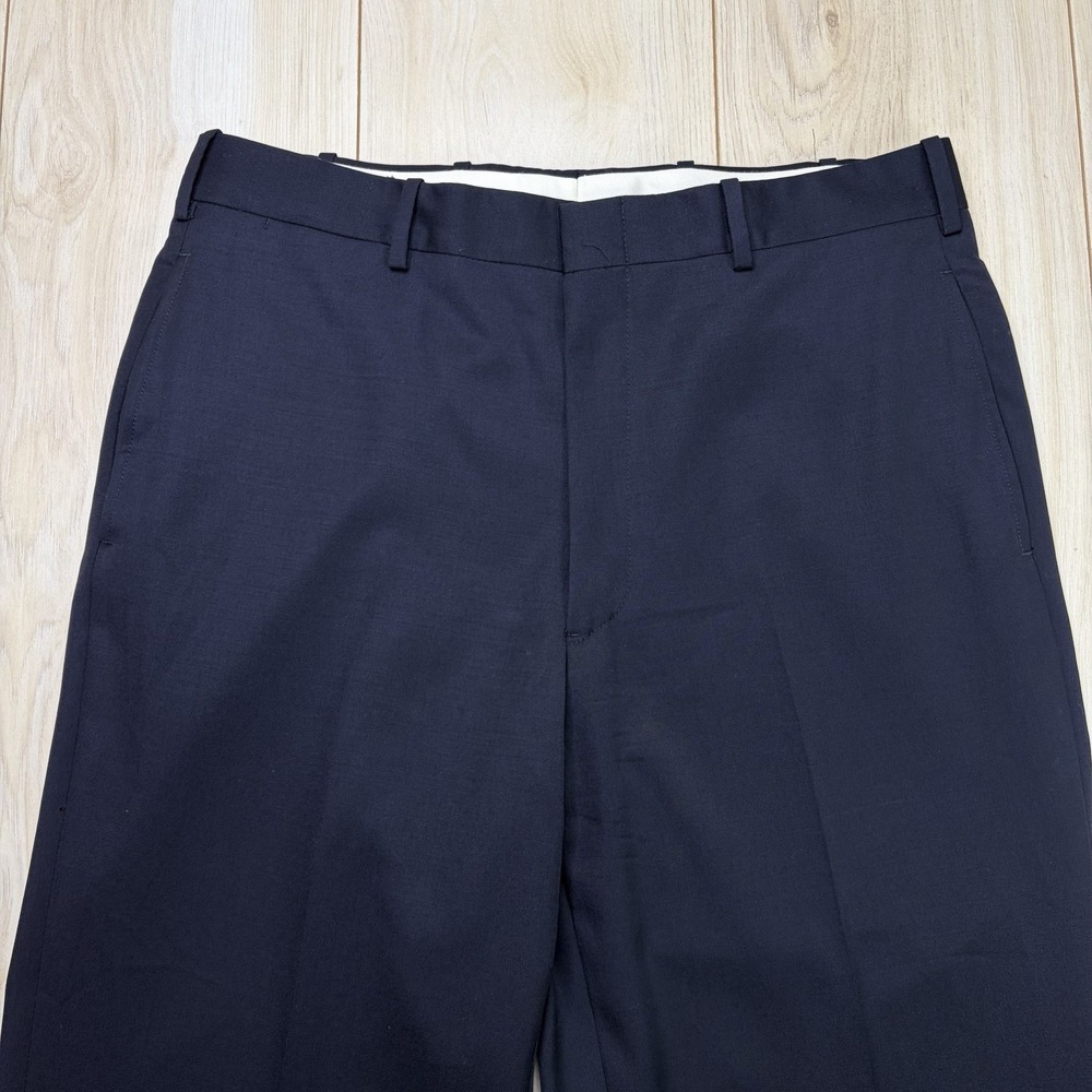 THE ANDOVER SHOP Navy Blue Twill Wool Dress Pants Mens 34x32 Straight Fit - Picture 5 of 15